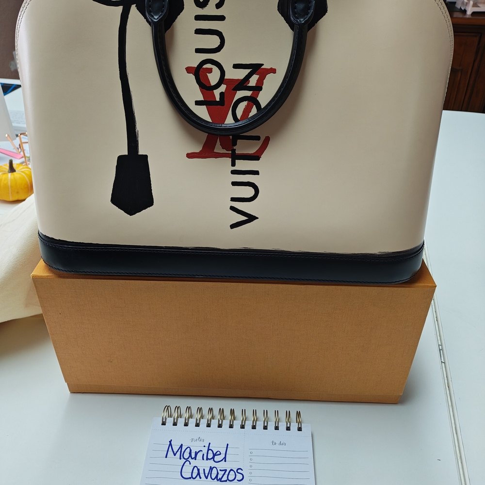Louis Vuitton Cream and Black Women's Bag. Alma GM. Rear Find.